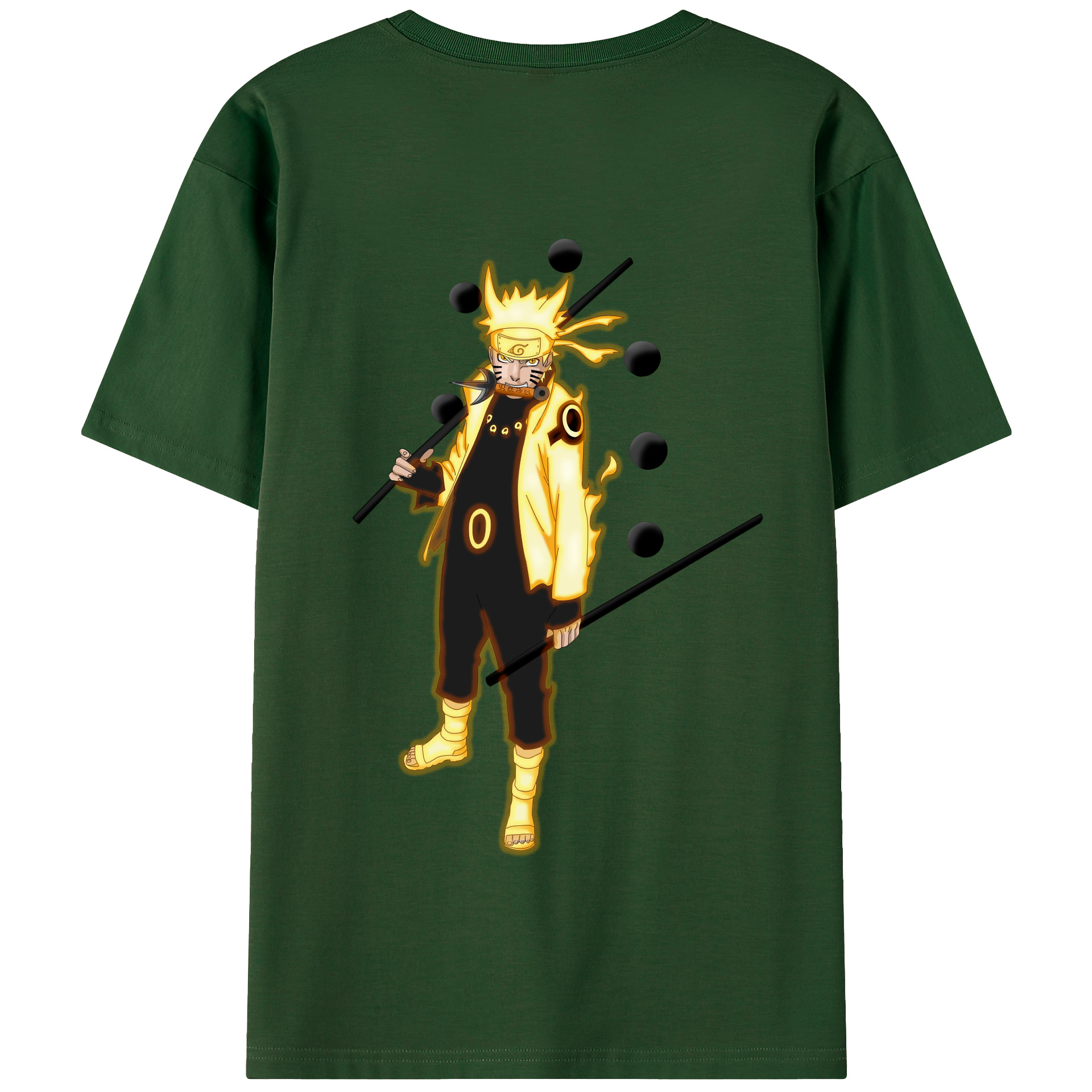 （画像用） NARUTO -ナルト- うずまき ナルト Uzumaki Naruto 綿100％半袖Tシャツ（背面プリント）